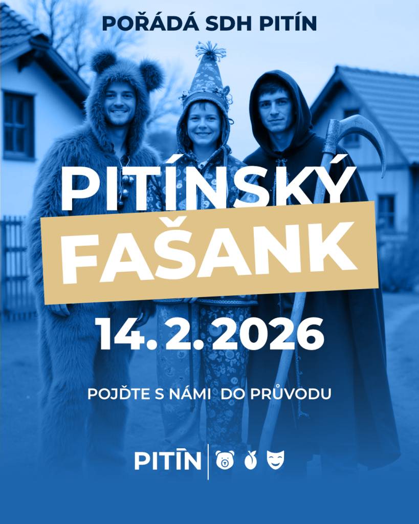 Na obecním úřadě je vše k předání práva připraveno, tak přijďte zítra do fašankového průvodu s SDH Pitín i se skakúny z DFS Pitíňánek.  Sraz masek na kulturním domě od 7.30, předání práva v 9.00  u obecního úřadu a pak to bude jízda jako každý rok až do noci,