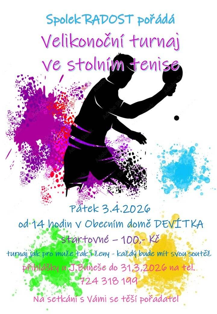 Velikonoční turnaj ve stolním tenise