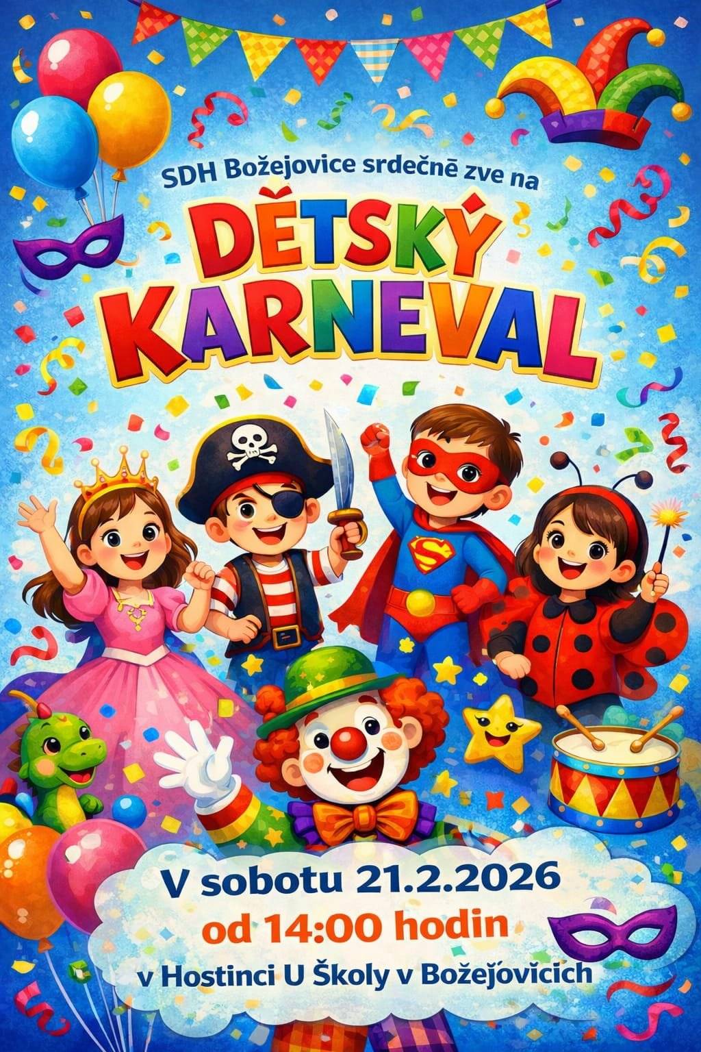 21. února 2026 od 14:00 hod. - Hostinec U Školy v Božejovicích