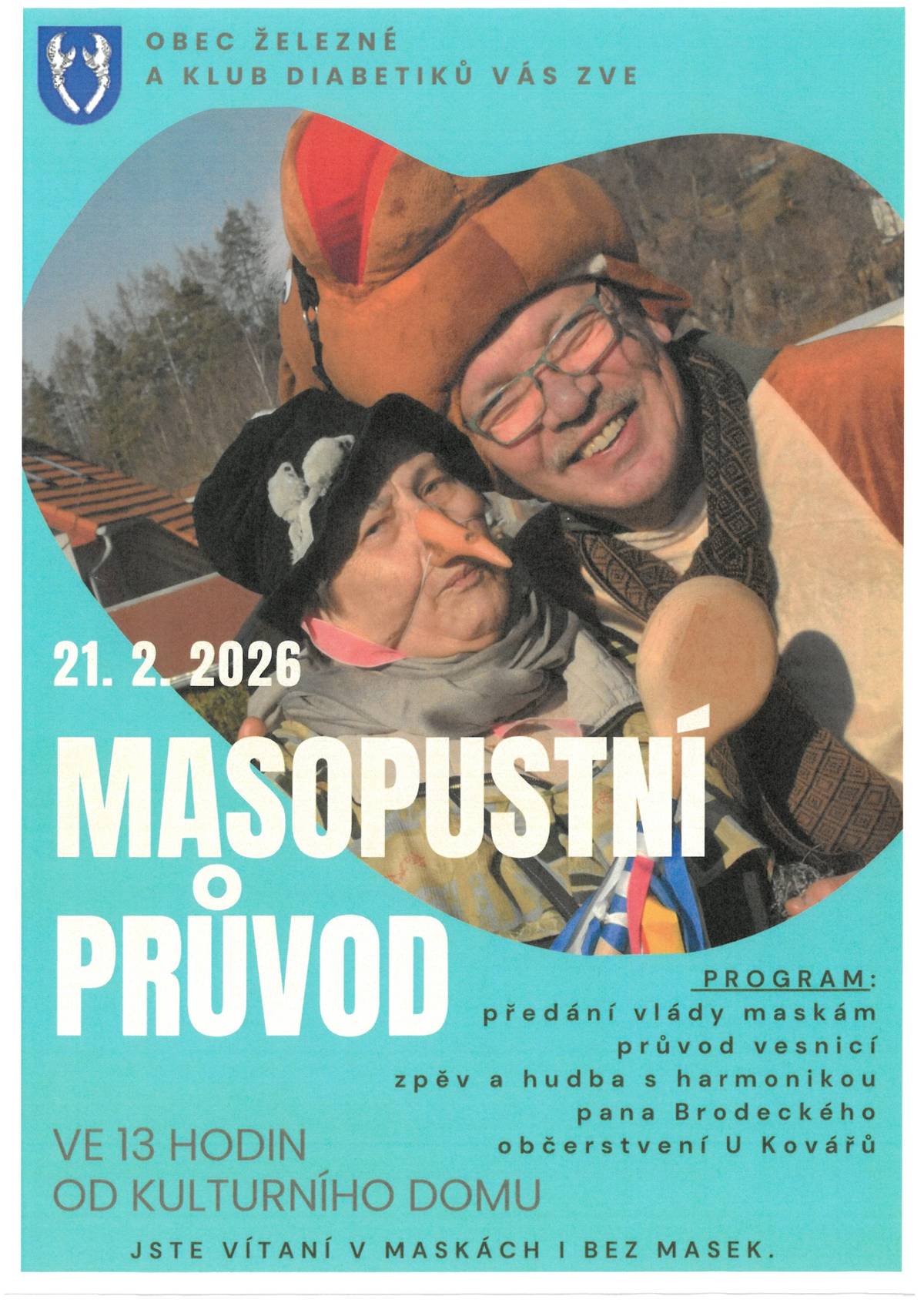 Ve 13hodin od kulturního domu v Železném