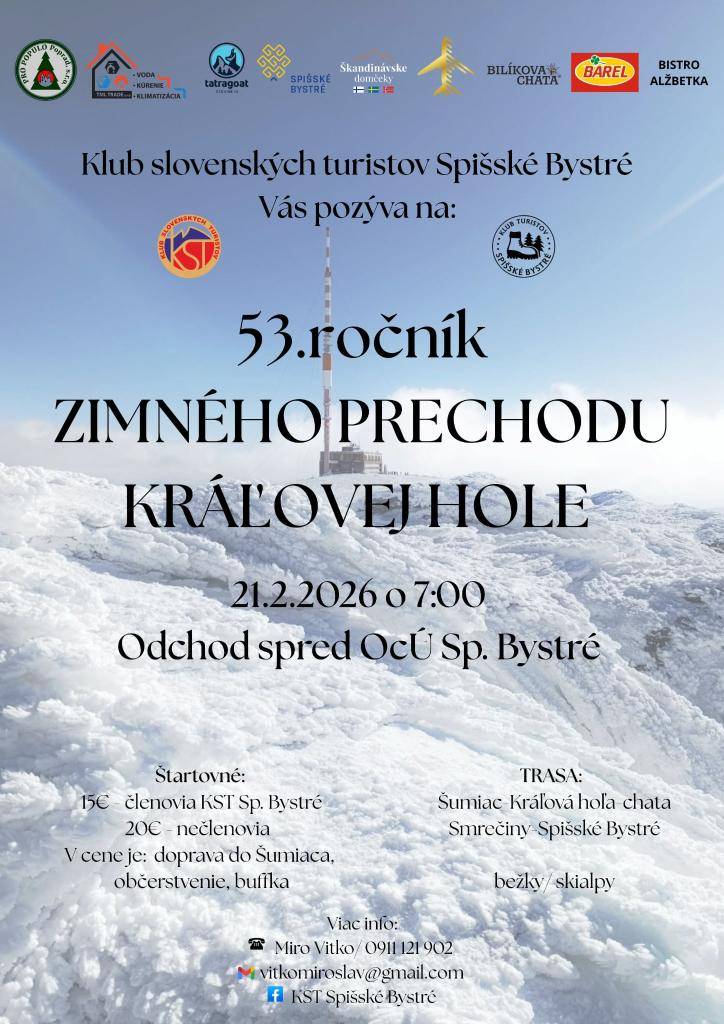 53. ročník Zimného prechodu Kráľovej hole 21.2.2026
