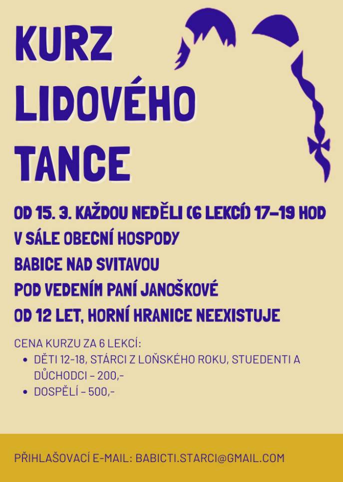 Od 15. března každou neděli v sále Obecní hospody