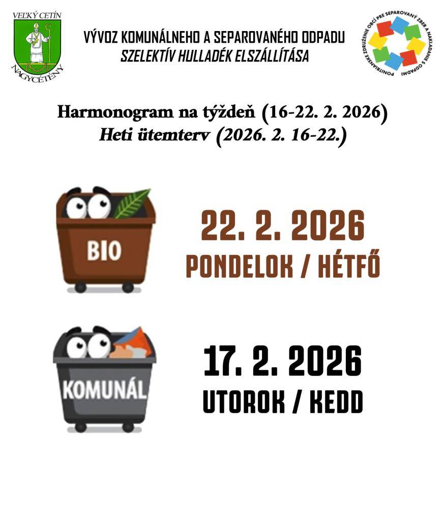 Harmonogram na týždeň (16-22. 1. 2026)