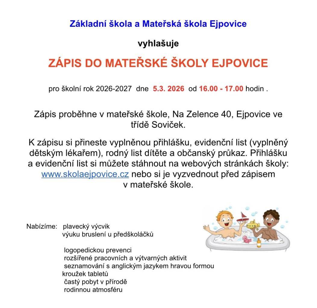 Zápis do MŠ