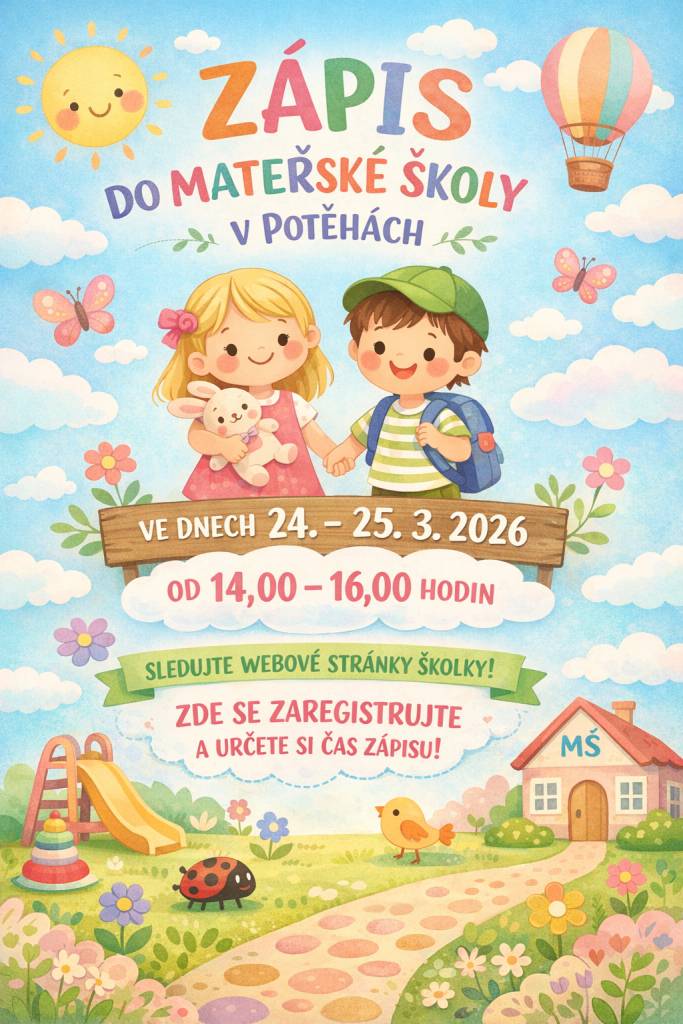 Možnost zaregistrování na webových stránkách školky a poté si určit konkrétní čas zápisu.