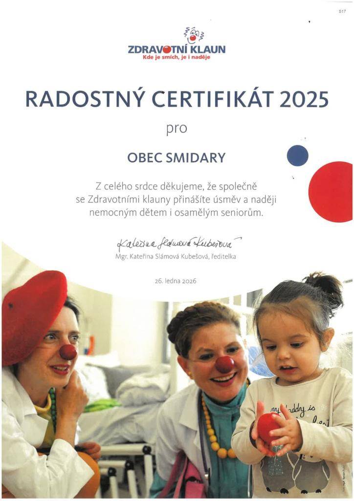 Radostný certifikát 2025