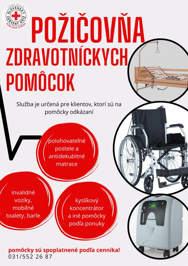Územný spolok Slovenského Červeného kríža vás informuje o možnosti zapožičania zdravotníckych pomôcok pre obyvateľov obce.