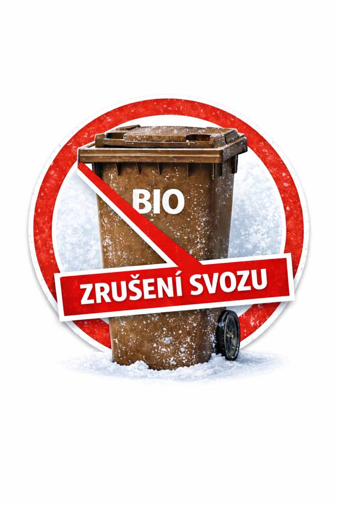 Svoz hnědých nádob na BIO odpad z domácností dne 18. února 2026 bude znovu zrušen kvůli trvajícím mrazům.