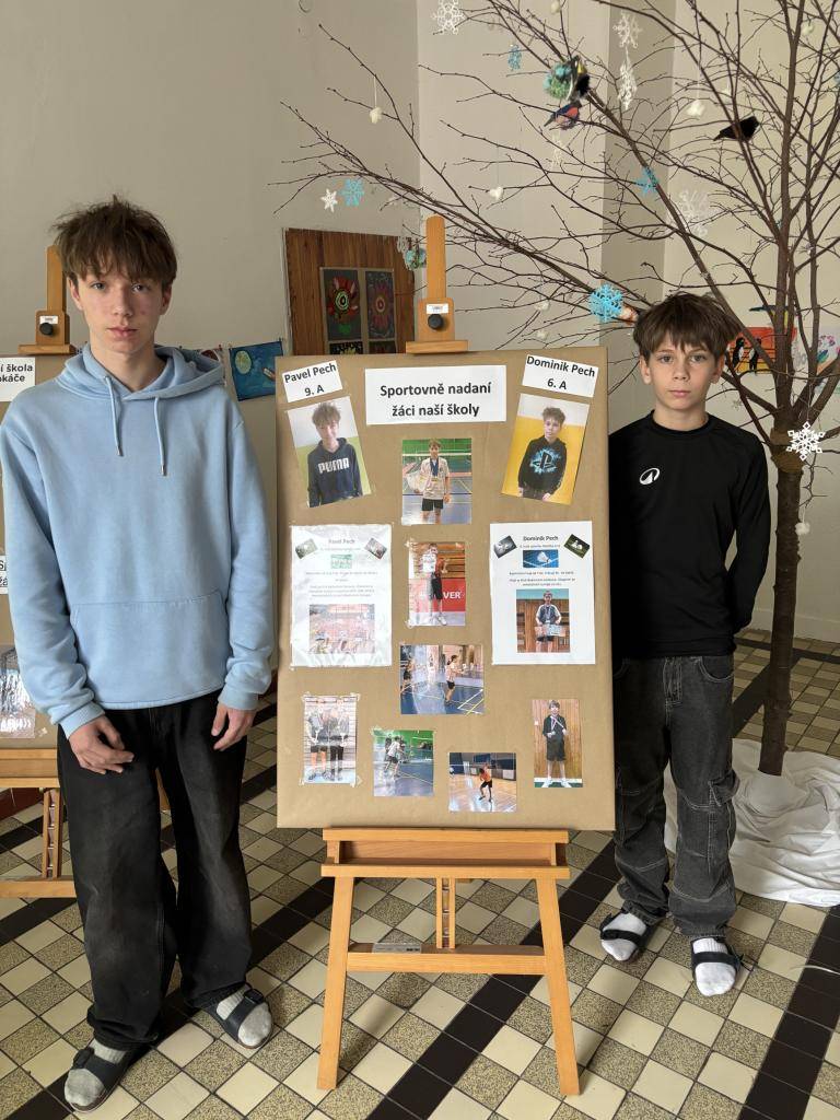 Sourozenci Dominik a Pavel Pech patří mezi pohybově talentované žáky naší školy. Oba se aktivně věnují badmintonu, na který třikrát až čtyřikrát týdně dojíždějí do oddílu TJ Spartak Hořovice.