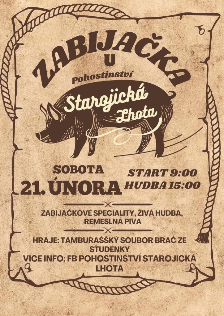 zabijačka a Tamburašská muzika Starojická Lhota, prodej vína, prodej drůbeže