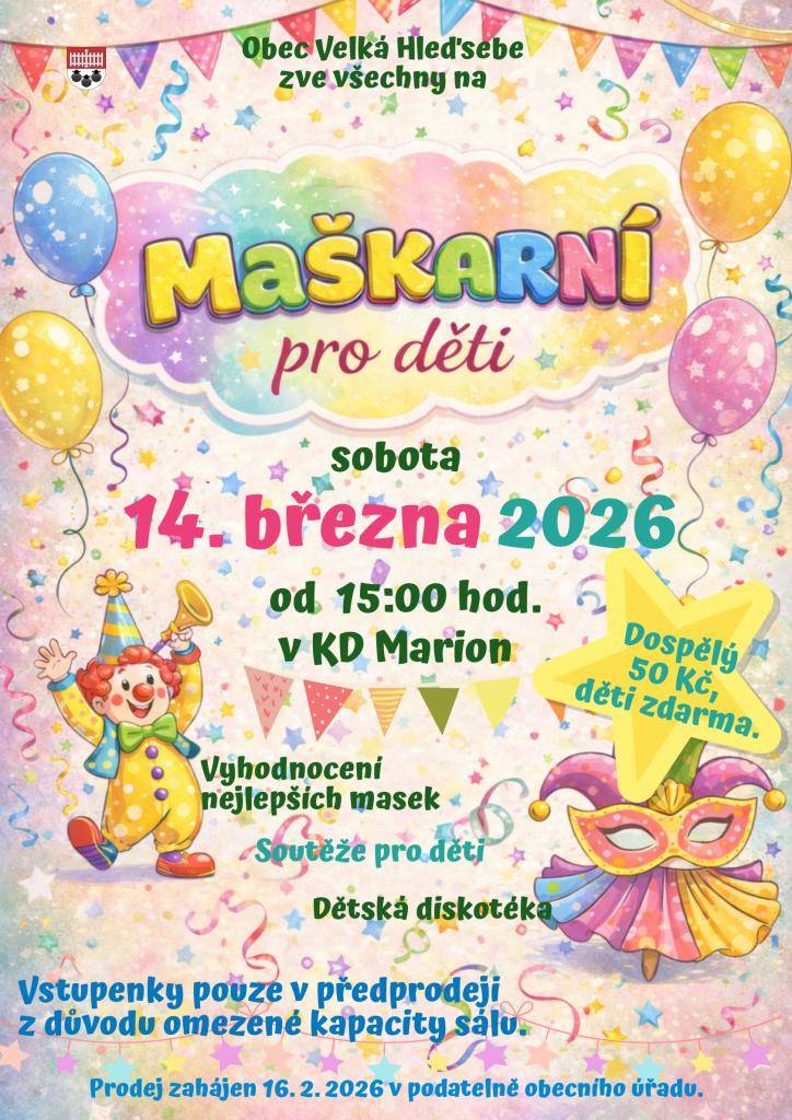 14. března 2026 od 15 hodin v KD Marion.