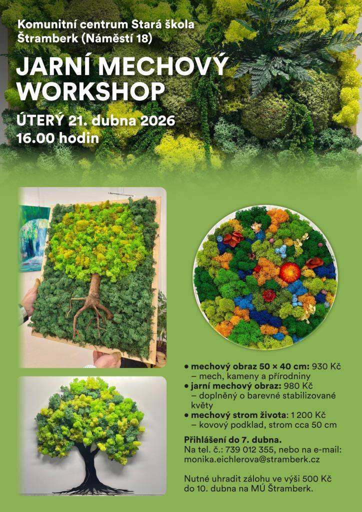 Přihlášení do 7. dubna.  Na tel. č.: 739 012 355, nebo na e-mail: monika.eichlerova@stramberk.cz