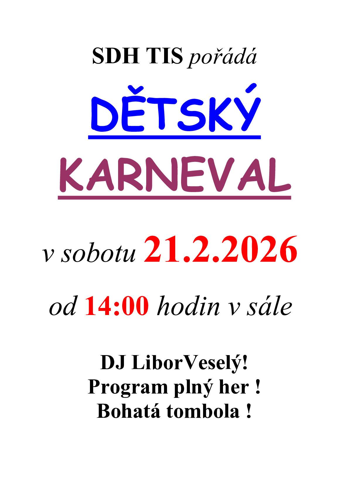 dětský karneval