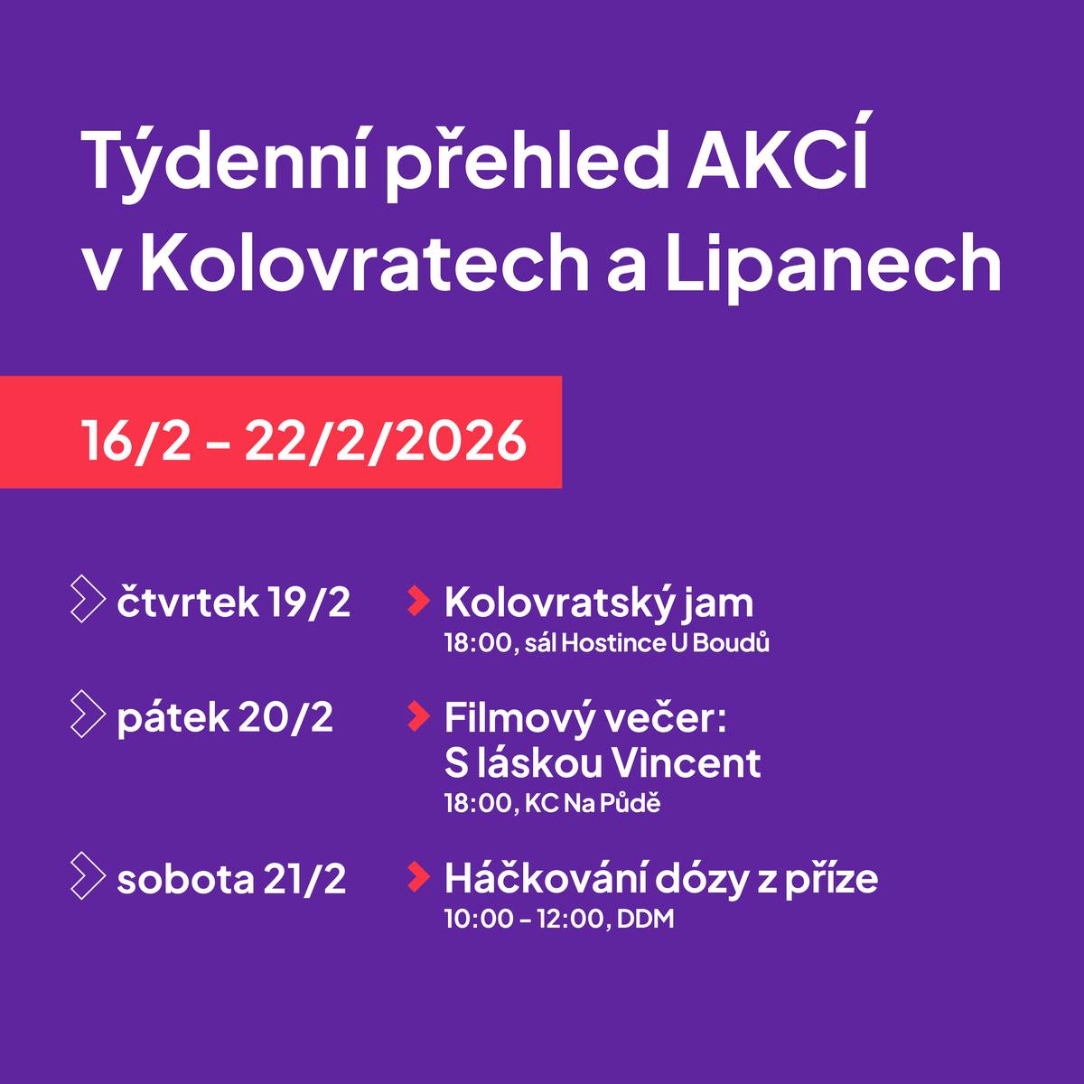 Co nás čeká tenhle týden? 🎶🎬🧶