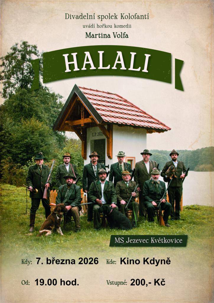 Divadelní spolek Kolofanti zve všechny milovníky divadla na hořkou komedii Martina Volfa, která se uskuteční 7. března 2026 v kině Kdyně. Představení začne v 19.00 hodin a vstupné je 200 Kč. Tato akce slibuje zajímavý zážitek pro všechny návštěvníky a příznivce divadelního umění.