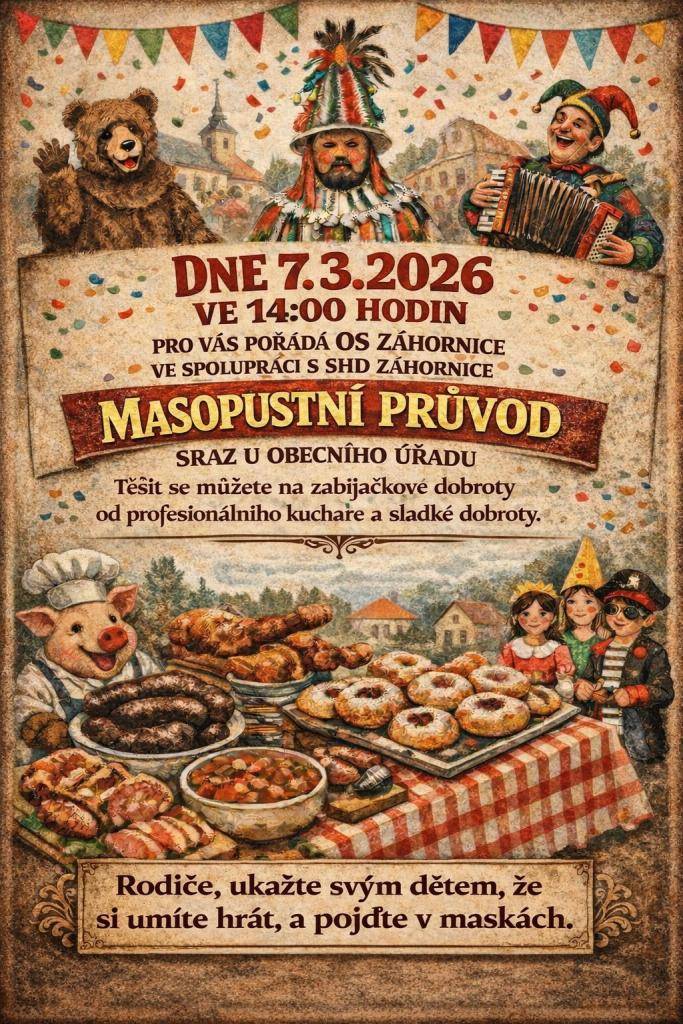 Kdy? sobota 7.3.2026  V kolik? 14:00 hodin  Kde? u obecního úřadu