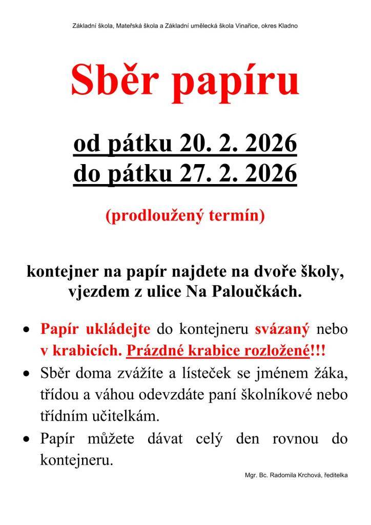 Únor 2026 - prodloužený termí