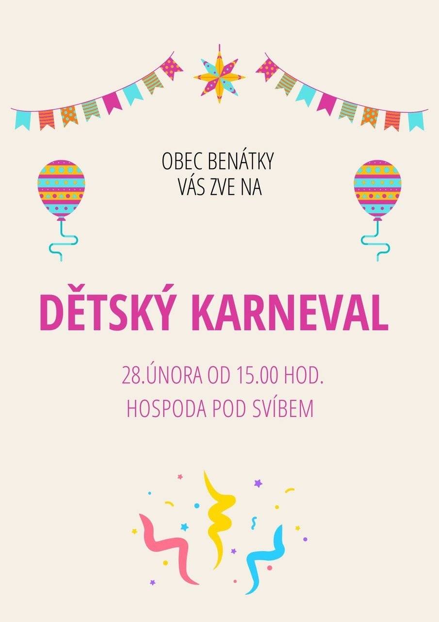 Zveme vás na dětský karneval v sobotu 28 února 2026 od 15 hodin v hospodě Pod Svíbem.  Masky pro děti i dospělé jsou vítány.