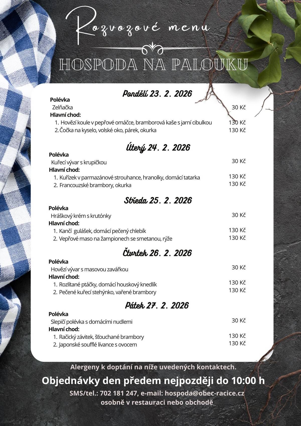 Rozvozové menu