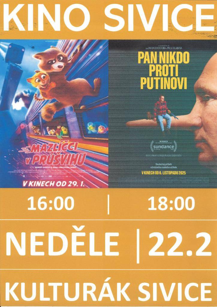 22.2.2026 v 16 a v 18 hodin v kulturním domě v Sivicích