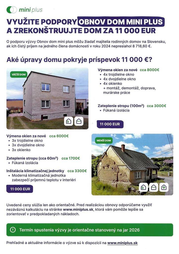 Výzva Obnov dom - Mini plus