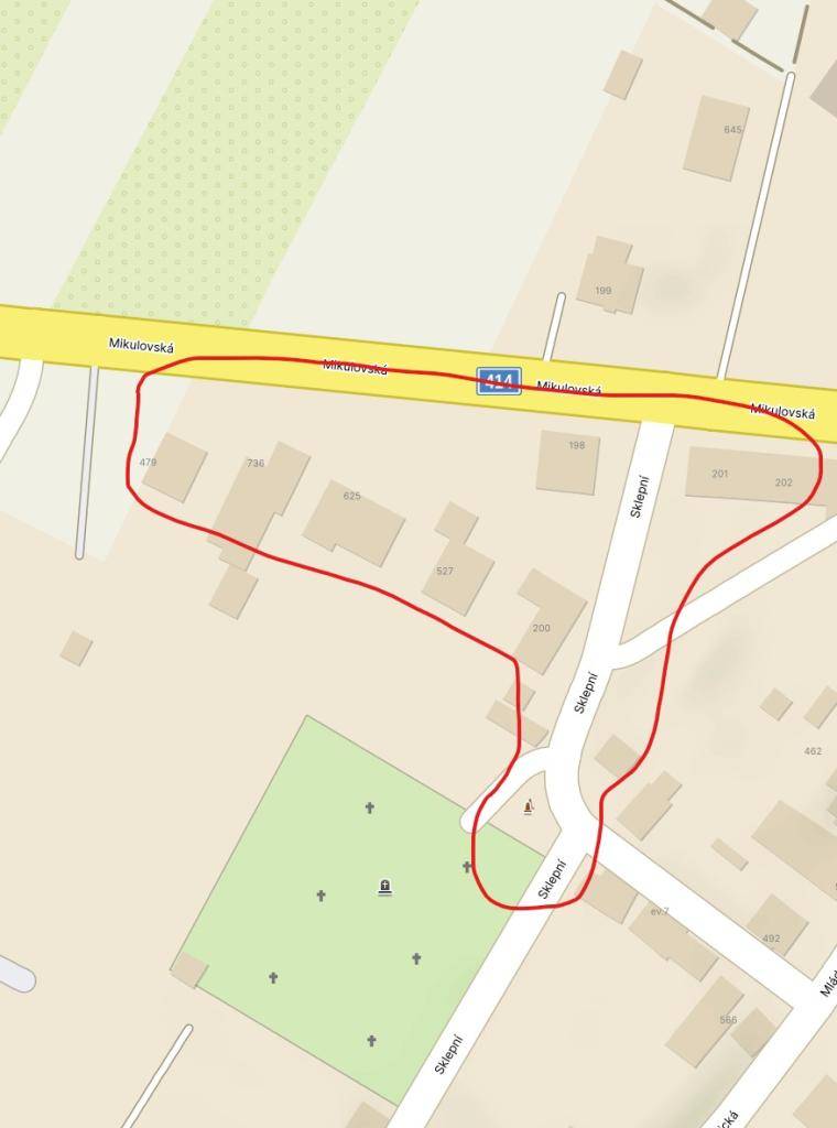Z důvodu havárie vodovodního řadu je dne 19.02.2026 odstávka pitné vody od 7:45 hodin - 14:00 hodin na ulicích: Mikulovská č.p. 202-479; ul. Sklepní (viz.mapka)