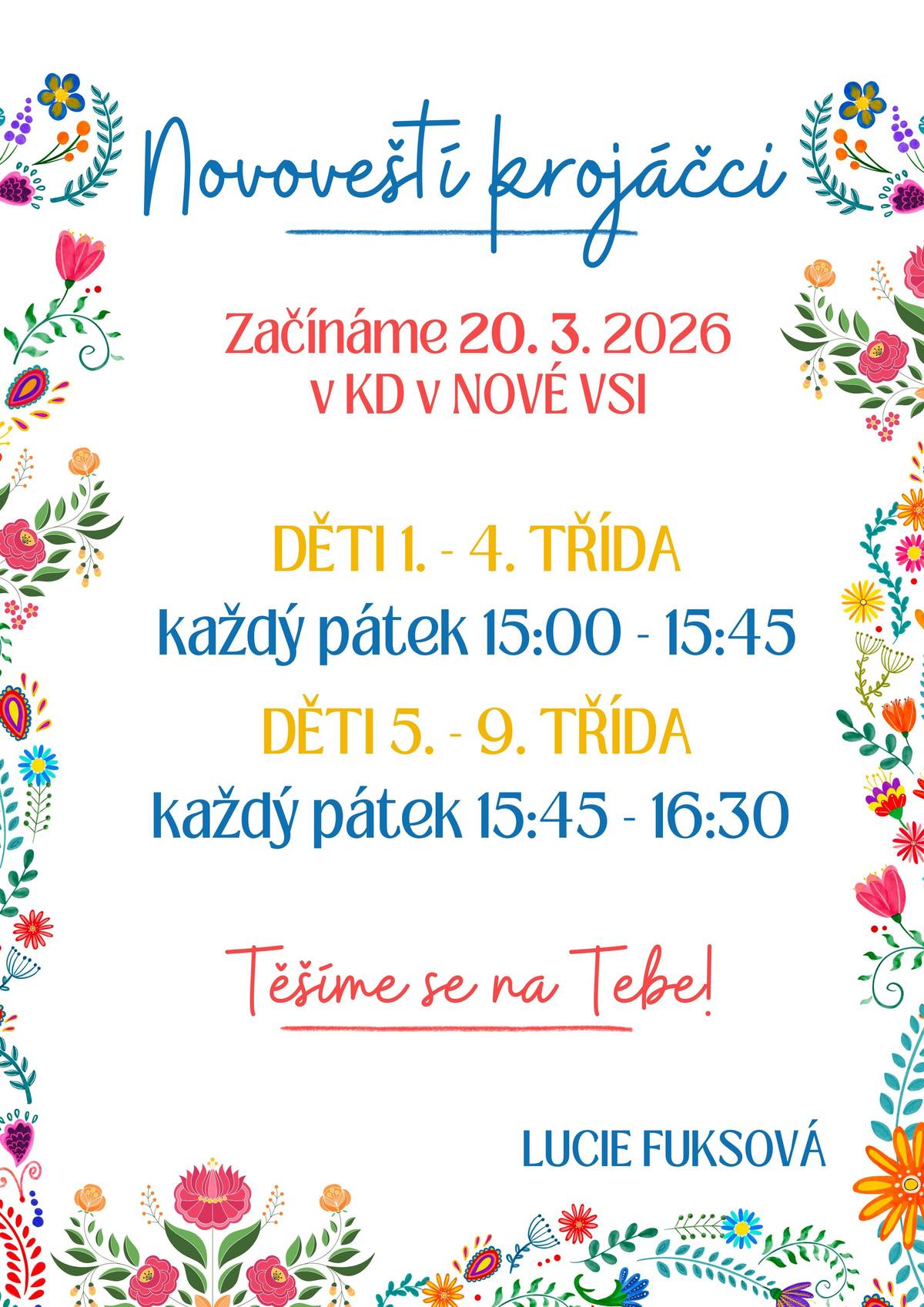 Dobrý den, níže informace