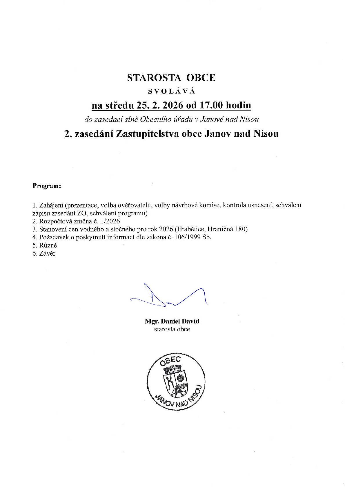 Středa 25. 2. 2026, 17:00.