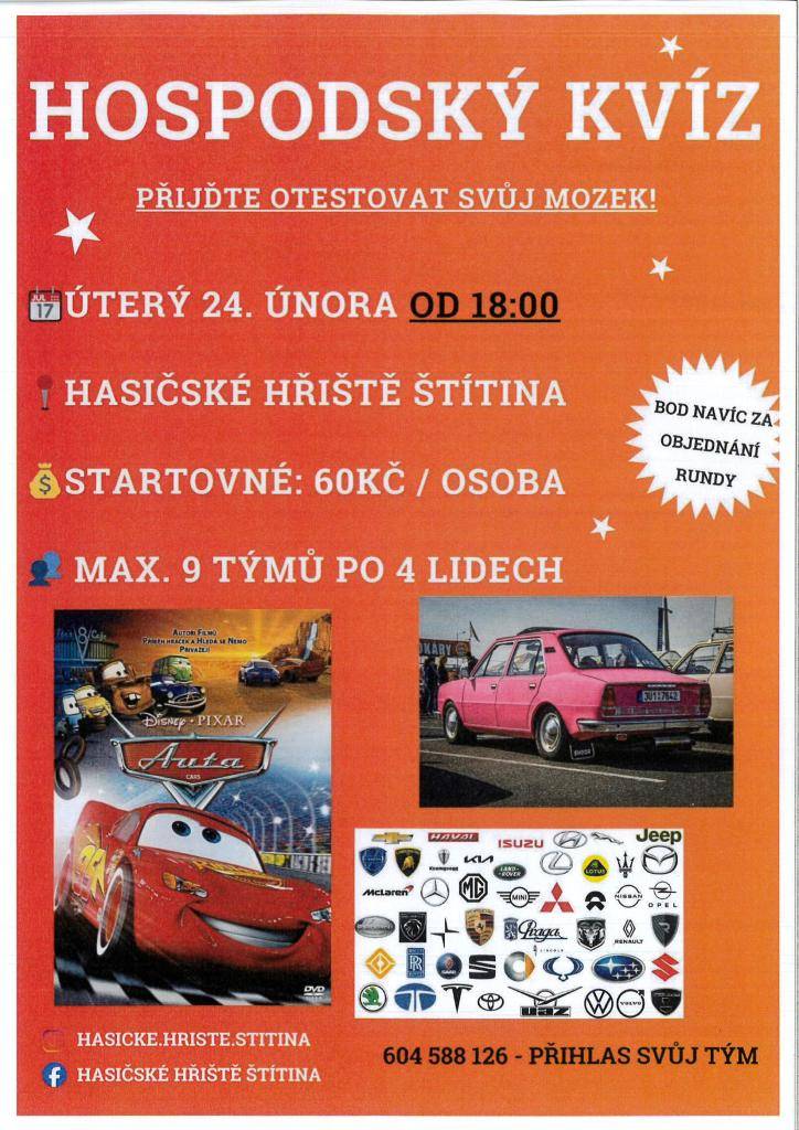 24.2.2026 od 18:00 hod. - Hasičské hřiště Štítina