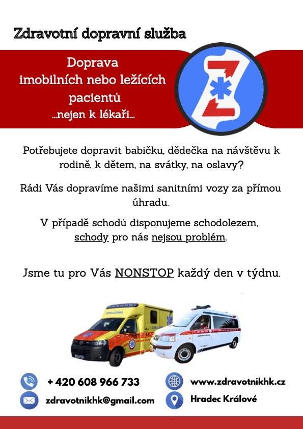 Krásná myšlenka na to, jak dopřát příjemné chvíle i těm, kteří již nejsou fit . Možnost dopravy imobilních nebo ležících pacientů sanitními vozy například na návštěvu k rodině, na svátky či oslavy.