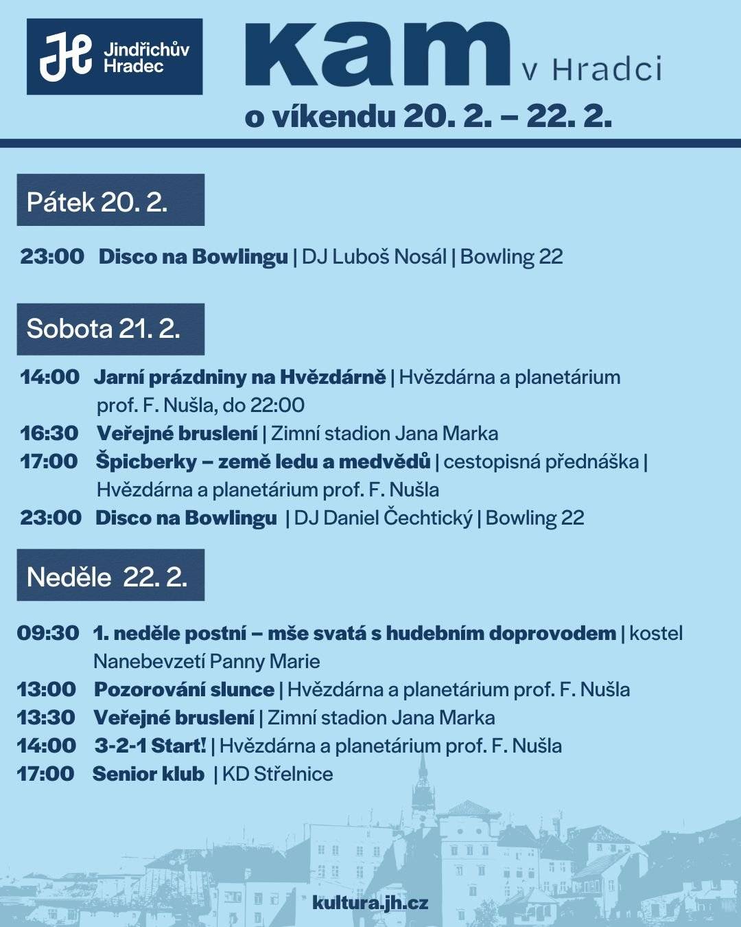 Ať už vyrazíte za hudbou, pohybem nebo poznáním, přejeme vám hezký víkend.