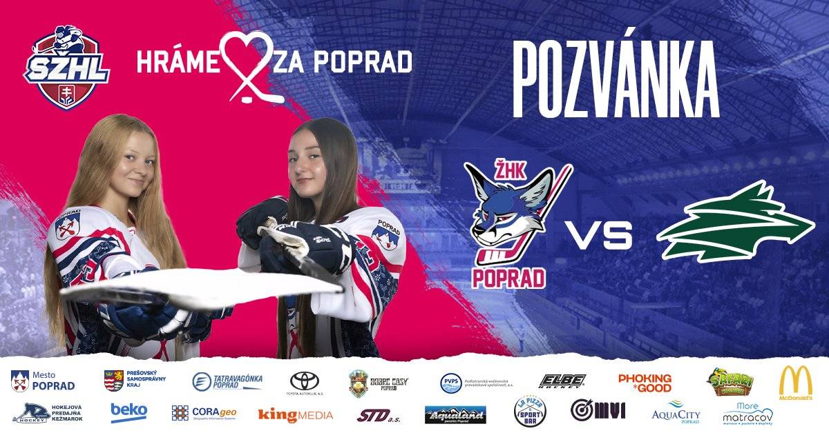 🦊Popradské hokejistky odohrajú posledný zápas základnej časti na domácom ľade, a to už dnes - v sobotu 21. februára o 17. hodine. 👉V rámci 18. kola Kaufland SŽHL privítajú líšky na ľade Zimného štadióna mesta Poprad tím VLCI Žilina - mládež. ‼️Blíži sa rozhodujúca fáza sezóny a dievčatá potrebujú vašu podporu. Prídete? 😉