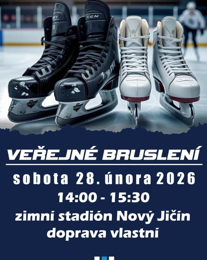 Bruslení pro veřejnost se koná na zimním stadionu v Novém Jičíně. Akce se uskuteční v sobotu 28. února 2026 od 14:00 do 15:30. Přijďte si užít zábavu a aktivní odpočinek na ledě.