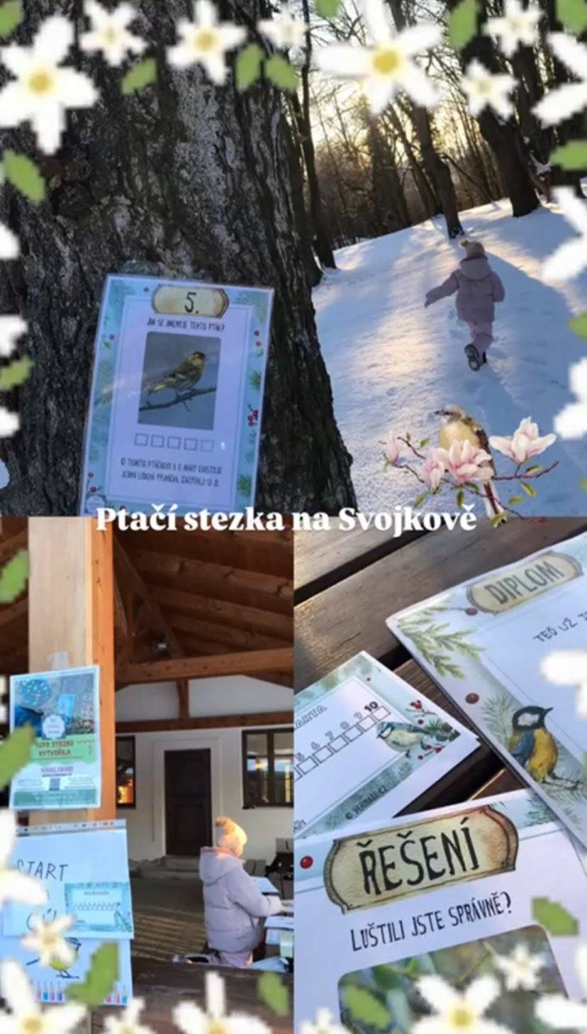 Vážení spoluobčané, zveme děti, rodiče, babičky a dědečky do Zámecká zahrady na Svojkově, kde je připravena ptačí stezka plná zajímavých úkolů! Nezapomeňte se vydat i na hrad. Poznejte, jak ptáčci přečkávají zimu – kde hledají potravu, jak si staví hnízda a mnoho dalšího. Na konci trasy čeká odměna pro všechny objevitele.  Přijďte si užít zábavu, dobrodružství a společný čas na čerstvém vzduchu v krásné přírodě.