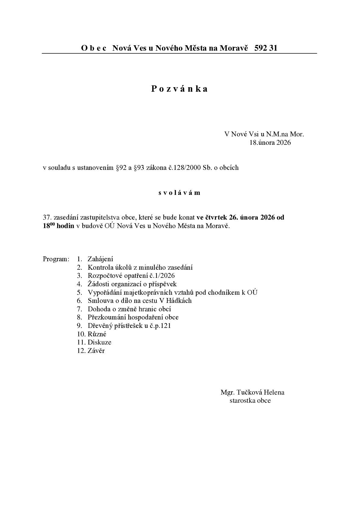 Dobrý den, níže Pozvánka