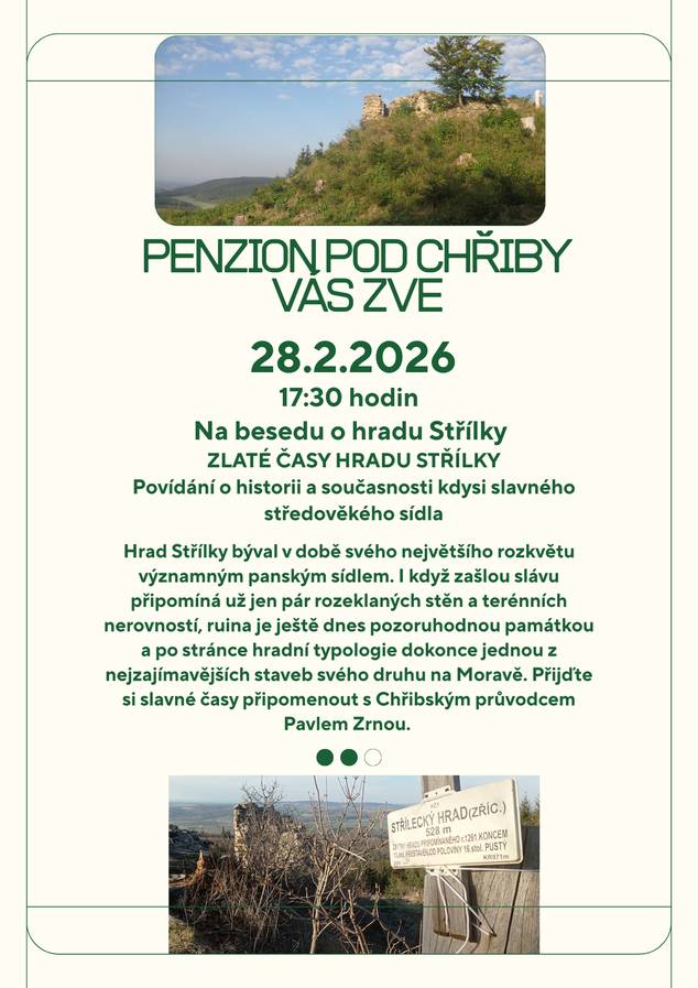 Penzion pod Chřiby Divoky 75 76802 Zdounky Tel.: +420 775 780 017