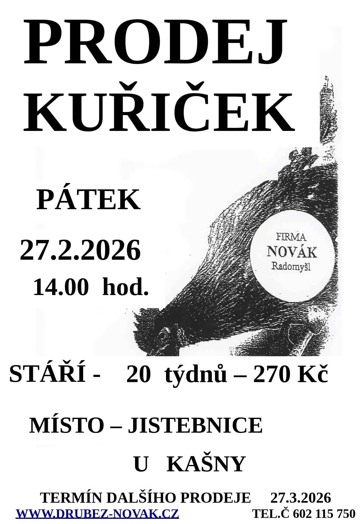 27. února 2026 od 14:00 hod. - na náměstí v Jistebnici