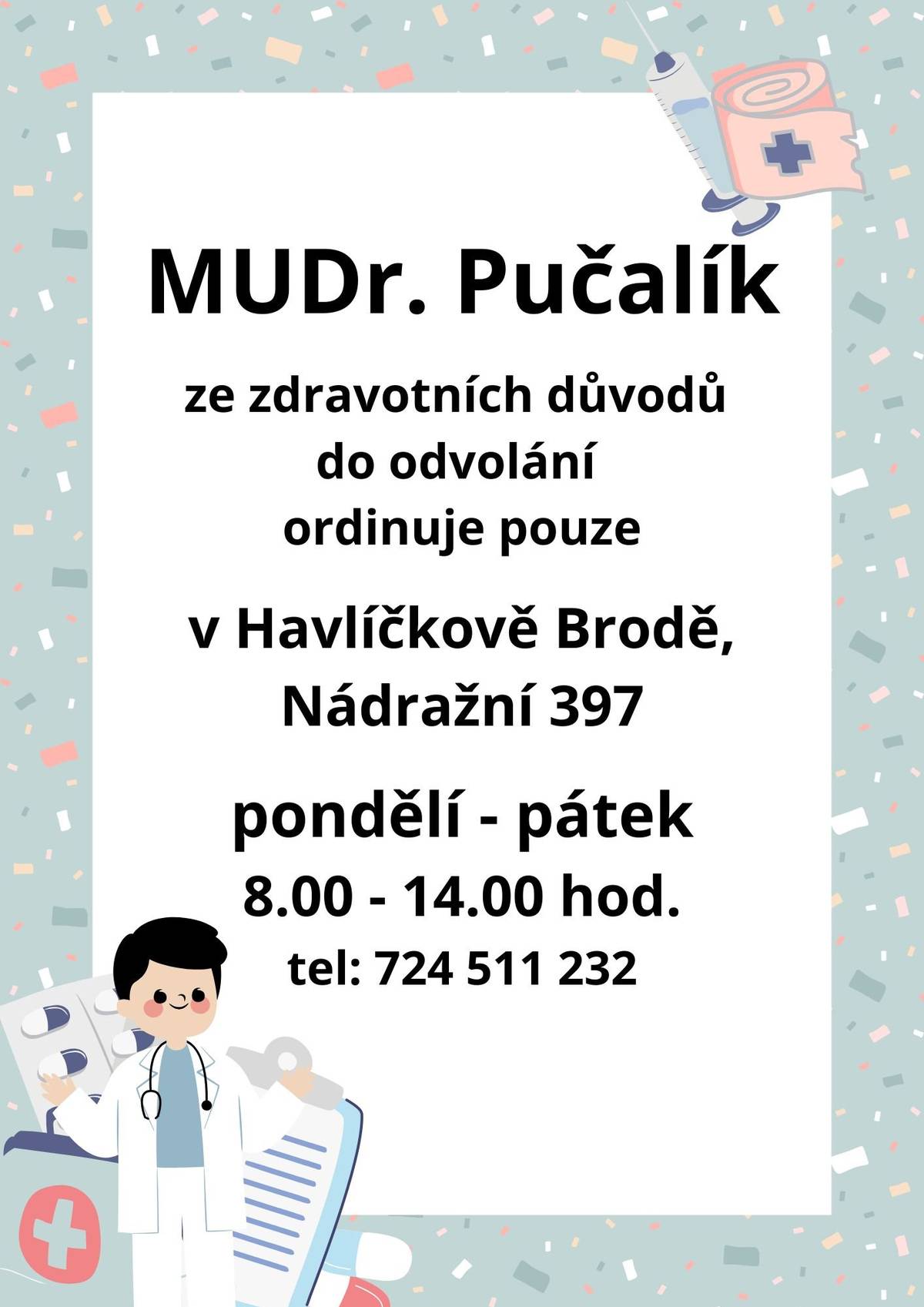 v ordinaci v Havlíčkově Brodě