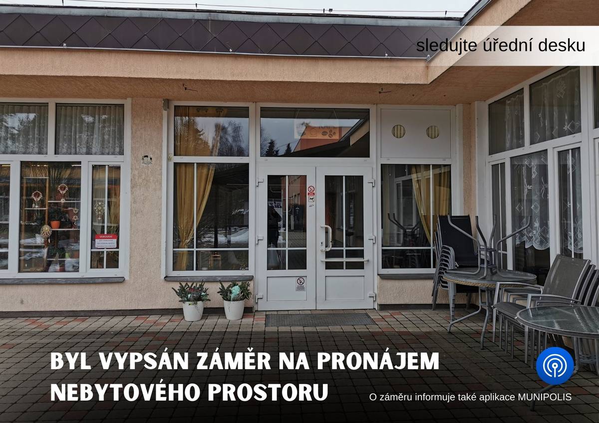 Město Nové Sedlo zveřejnilo záměr pronajmout nebytový prostor v objektu č. p. 503 v Masarykově ulici. Jedná se o prostor o velikosti 80,78 m², který aktuálně sloužil jako kavárna. Zájemci mohou podat svou nabídku do 11. března 2026 do 17 hodin v zalepené obálce na podatelně městského úřadu.  👉Záměr včetně všech podmínek najdete zde: https://1url.cz/@zmns0226  👍 Zároveň bychom rádi poděkovali kavárně JA LOVE KAFE, která v těchto prostorách působila v uplynulých letech. Vytvořila tu příjemné místo pro setkávání a přinesla do centra města kus dobré energie. Děkujeme za jejich působení a přejeme jim hodně úspěchů do budoucna.