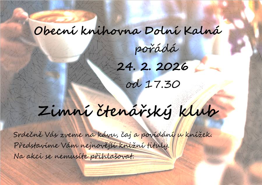 Otevírací doba každé úterý od 16:30 do 18:30