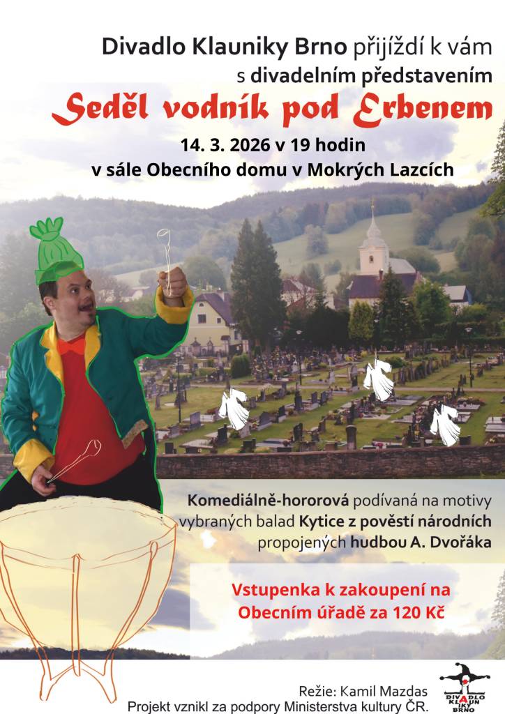 14.3.2026 v 19 hod. v sále Obecního domu v Mokrých  Lazcích