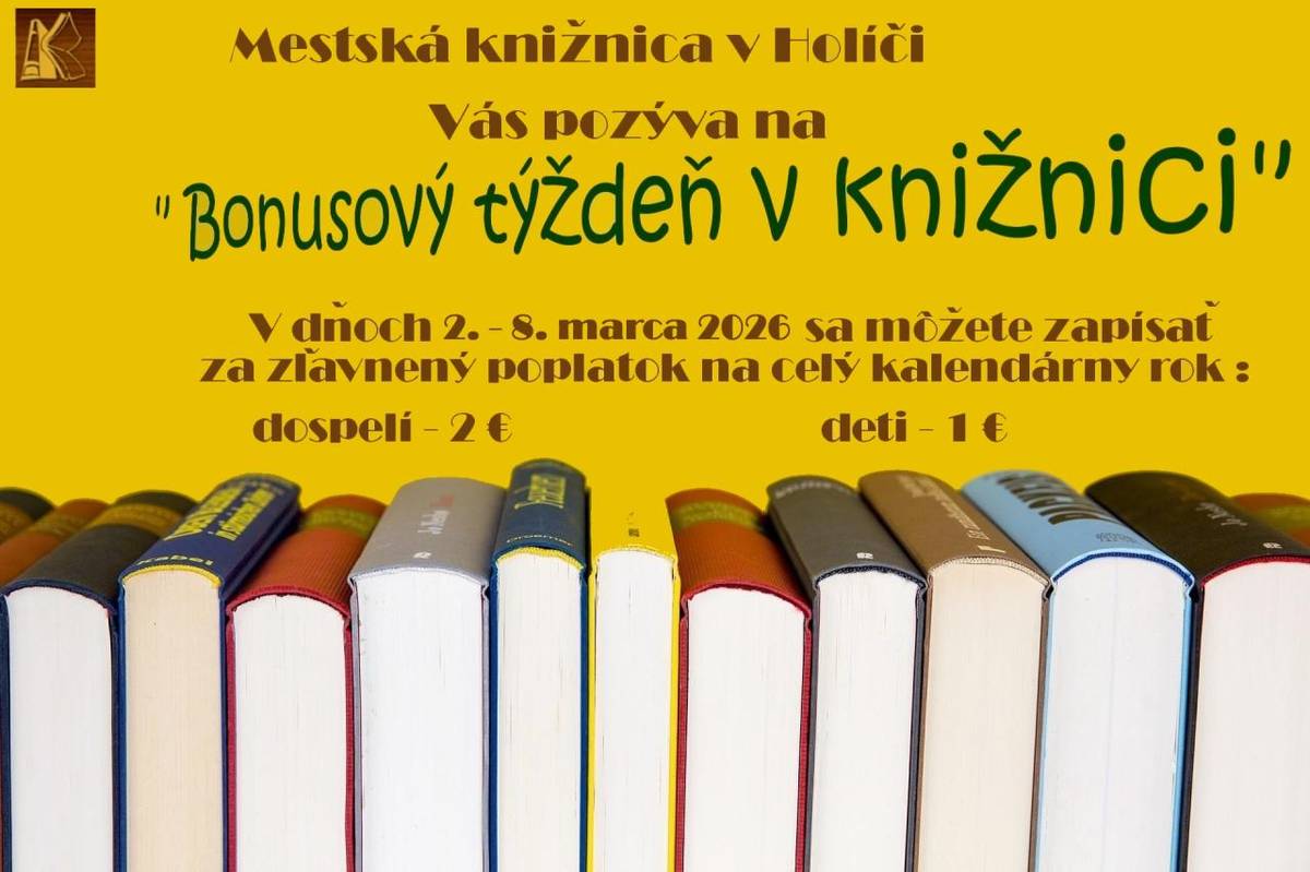 V dňoch 2. - 8. marca sa môžete zapísať za zľavnený poplatok na celý kalendárny rok.  Dospelí 2€ a deti 1€.