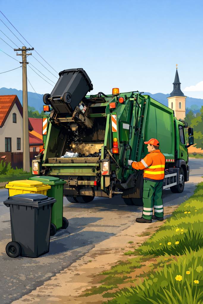 NEZABUDNITE!!!  Vývoz komunálneho odpadu sa uskutoční:  zajtra (štvrtok) 26.2.2026