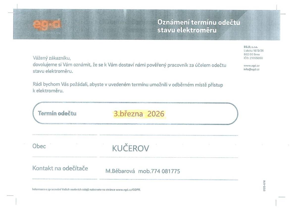 EG.D. - Odečty elektroměrů