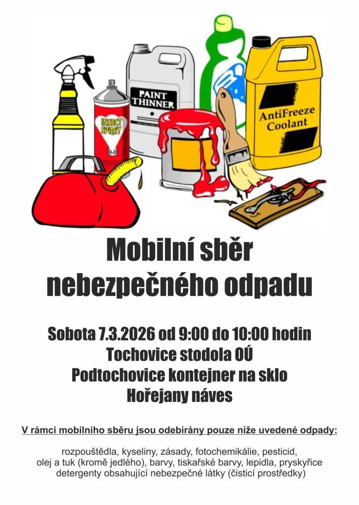 Jarní sběr nebezpečného odpadu druhý bude na podzim.