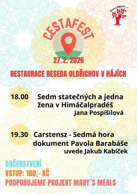 Připomínán Cestafest v restauraci Beseda 27.2. v 18 hodin. Těší se Jana Pospíšilová a Jakub Kabíček