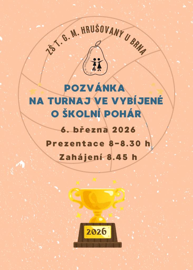 V pátek 6. 3. pořádáme turnaj ve vybíjené "O školní pohár", který je určen pro týmy z okolních škol. Jedná se již  o XIX. ročník tohoto tradičního sportovního klání.