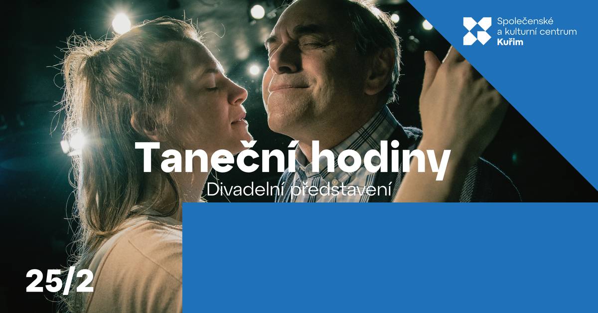 Zveme vás na inteligentní a vtipnou komedii o setkání dvou rozdílných světů – profesora, který si chce osvojit nejen taneční kroky, ale i odvahu otevřít se druhým, a energické tanečnice, která mu s tím pomáhá. Hru uvádí Divadlo Ungelt a v hlavních rolích se můžete těšit na skvělé herecké výkony Miroslava Táborského a Petry Nesvačilové.  📆 středa 25. 2. v 19:00  📌 Společenské a kulturní centrum Kuřim Více informací a prodej vstupenek na www.kulturakurim.cz 