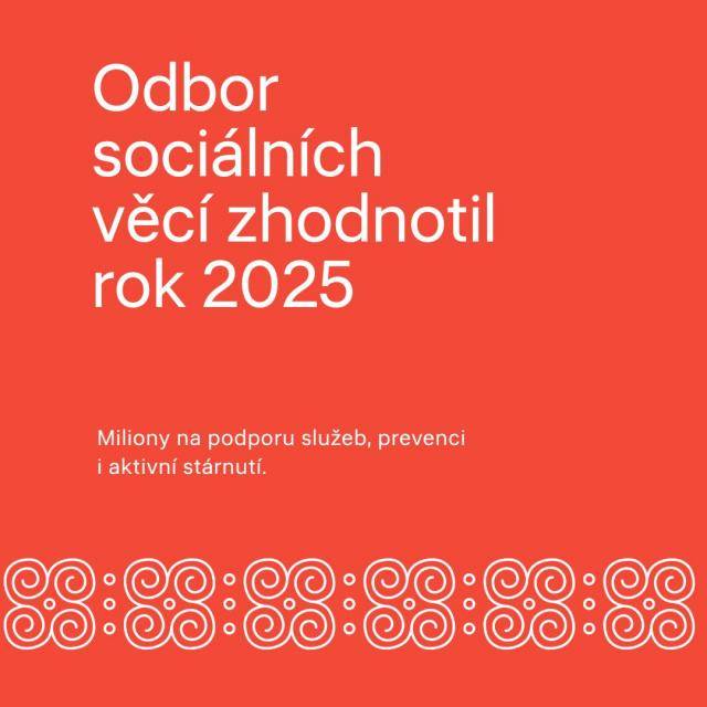 Odbor sociálních věcí Magistrátu města Prostějov má za sebou další rok naplněný konkrétní pomocí občanům všech generací. Rok 2025 přinesl významnou podporu sociálním a zdravotním službám, projekty prevence kriminality i řadu aktivit pro seniory a širokou veřejnost.                               Číst dál...