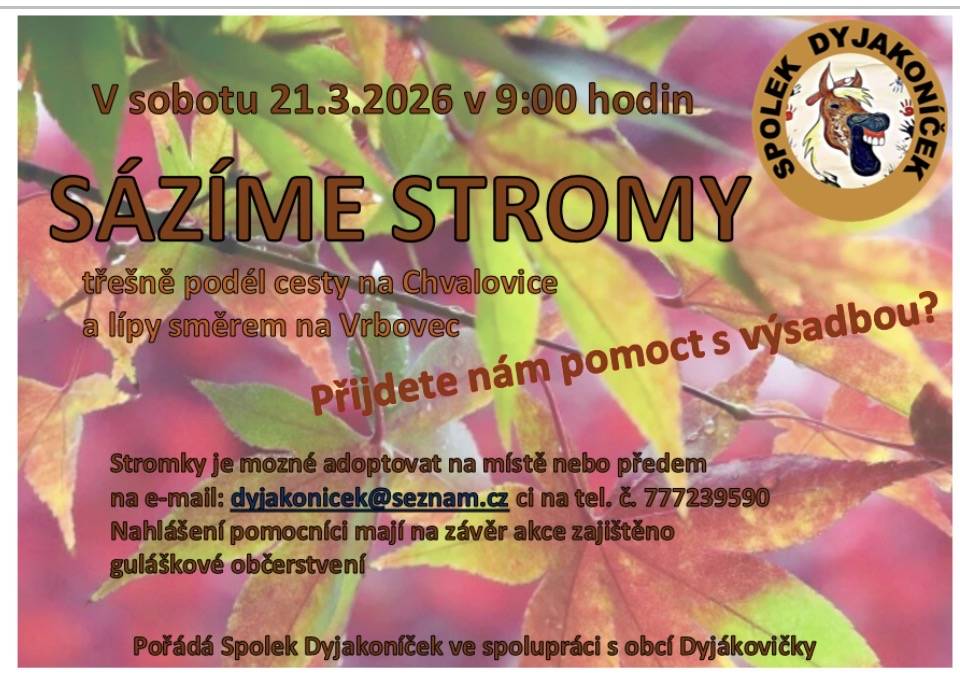 sobota 21. března v 9 hodi